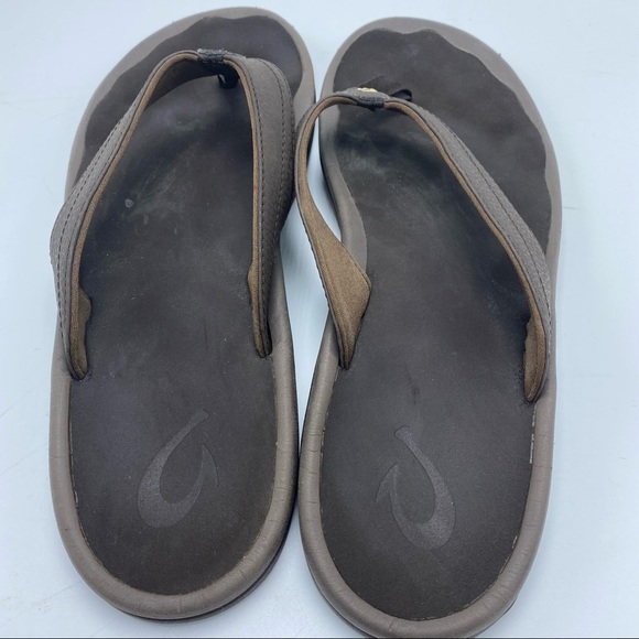 Olukai Ohana Brown Flip Flop Sandals Size 10 - Picture 4 of 7